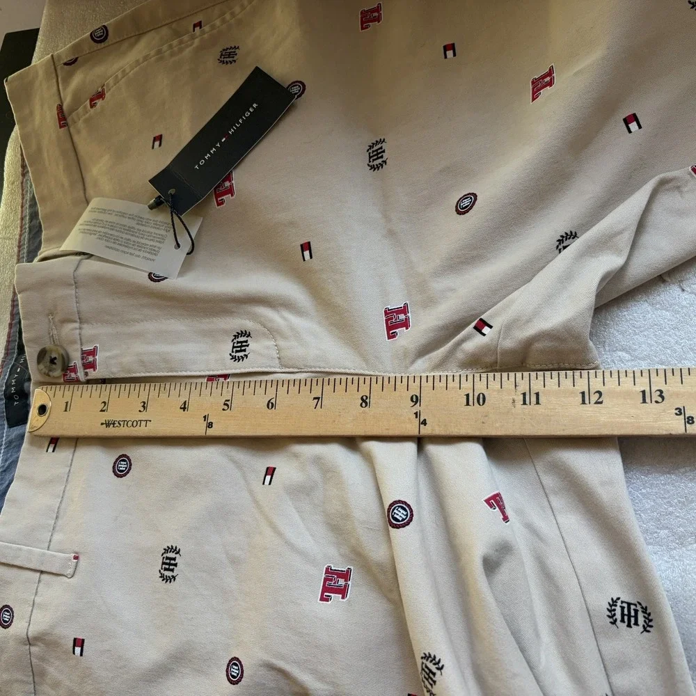 Tommy Hilfiger Hampton Slim Heritage Chino Pants Women 14 Beige Embroidered Logo